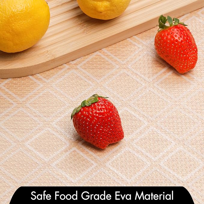 Cooyes Shelf Liners for Kitchen Cabinets – Non Adhesive Drawer and Cabinet Liner, Waterproof and Oil-Proof Kitchen Cupboard Shelf Paper EVA Material Fridge Liner for Refrigerator – Modern Pattern - Image 6