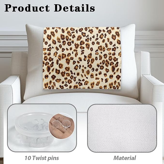 Leopard Couch Headrest Covers Non-Slip Sofa Slipcover with Pins Wear Resistant Furniture Headrest Protector for Recliner for Kids Pets Family Home Decor - Image 4