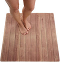 Square Shower Mat - Non Slip Shower Mats for Inside Shower - Extra Large 31x31 Shower Floor Mat Non Slip - Square Bath Mat for Shower - Secure Anti Slip Loofah Shower Bath Mat (31x31 Wood Teak) by ENKOSI