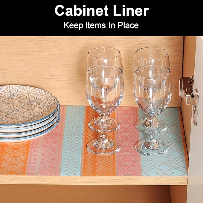 Cooyes Shelf Drawer and Cabinet Liner, Washable Oil-Proof Shelf Liners for Kitchen Cabinets, Shelves, Refrigerator, Non-Adhesive Drawers Mats（23.6" W x 236" L） - Image 4