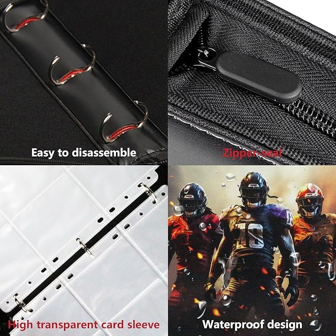 Football Card Binder, 2025 Sports Trading Card with Sleeves Holder Album, 900 Pockets Rugby Card Holder Sheets Display Storage Protectors for Collectors Boys and Girls Gift - Image 5