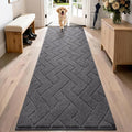 PURRUGS Dirt Trapping Door Mat 24" x 84", Non-Slip Machine Washable Entry Rug, Dog Doormat, Indoor Front Door Mat, Super Absorbent Entryway Rug for Muddy Shoes & Paws, Charcoal by PURRUGS