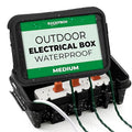SockitBox – The Original Weatherproof Connection Box – Indoor & Outdoor Electrical Power Cord Enclosure for Timers, Extension Cables, Transformers, Power Strips, Lights, Tools & More – Medium – Black by SockitBox