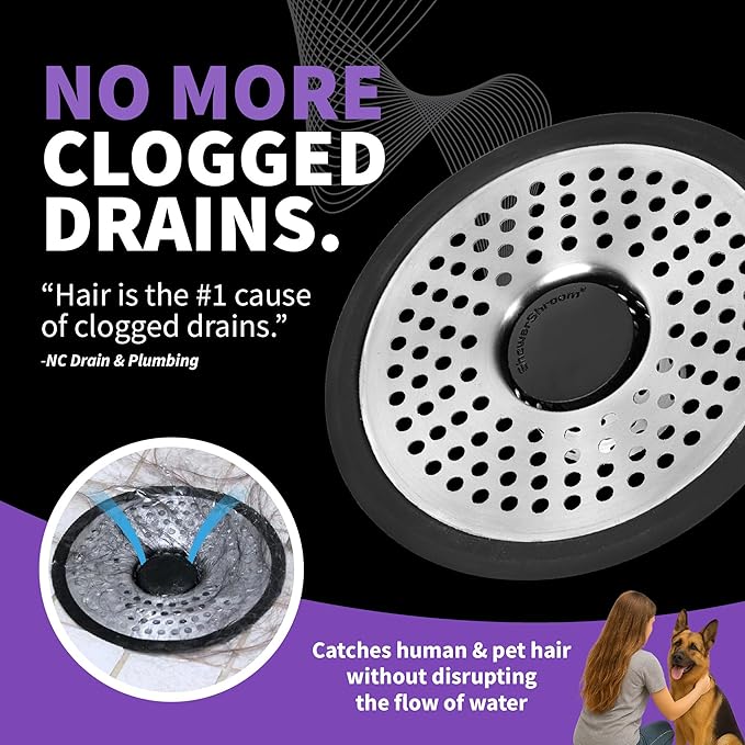 ShowerShroom SHSULT755 Ultra Revolutionary Shower Hair Catcher Drain Protector, No Size, Stainless - Image 3