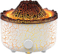 Aromatherapy Essential Oil Diffuser, 560ml Ultrasonic Cool Mist Diffuser/Humidifier with Flame & Volcano 2 Mist Mode, for Bedroom,Office,Home, Auto Shut-Off, Remote Control, Gift (White) by Yaledi