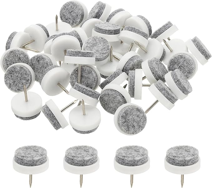 PATIKIL 22 mm Nail-on Felt Pads, 72 Pcs Round Felt Furniture Sliders Pads Heavy Duty Floor Protectors for Wooden Chair Sofa Cabinet Table Leg Feet Hardwood Floors, White by PATIKIL