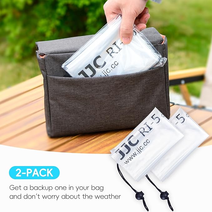 JJC DSLR Camera Rain Cover, Rain Coat Sleeve Protector for Canon Nikon Fujifilm Sony Olympus Panasonic Pentax Sigma with a Lens up to 18", PE Material Clear See-Through(2 Pack) - Image 7