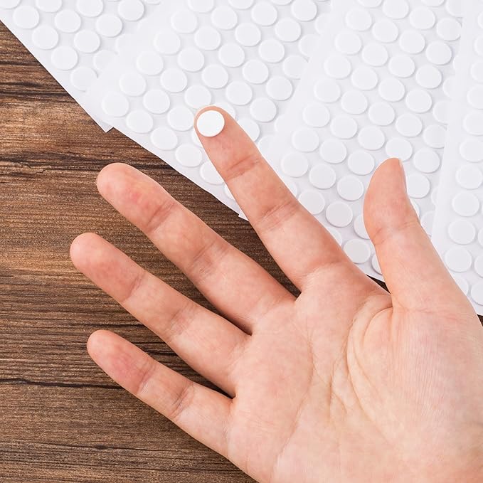735pcs Small Felt Furniture Pads, Self-Adhesive EVA Foam Dot Circles, Round Felt Furniture Stickers for Desks Drawers Vases Photo Frames Cabinets Doors Candlesticks- White - Image 3