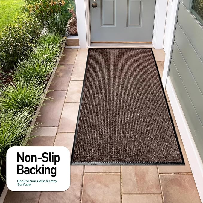 MaxMat® Extra Large Commercial Door Mat, Rubber Border Heavy Duty Door Mat, Waterproof, Low-Profile, Easy to Clean, Rubber Entry Mat. (Brown, 3 x 6 feet) - Image 5