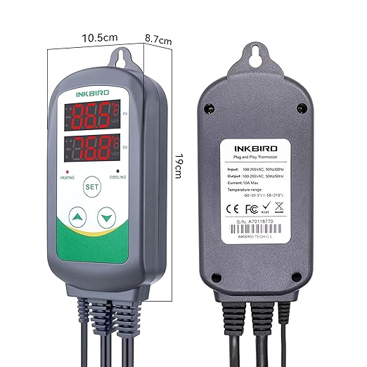 Inkbird ITC-308 Digital Temperature Controller Outlet Thermostat 2-Stage 1100W with Sensor Reptile Beer Brewing Kegs Fridge Cured Meat Breeding Growing - Image 3