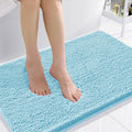 Smiry Luxury Chenille Bathroom Rugs 36x24, Extra Soft and Absorbent Shaggy Bath Mat, Machine Washable, Non-Slip Plush Carpet Runner for Tub, Shower, and Floor, Home Decor Accessories, Sky Blue by Smiry