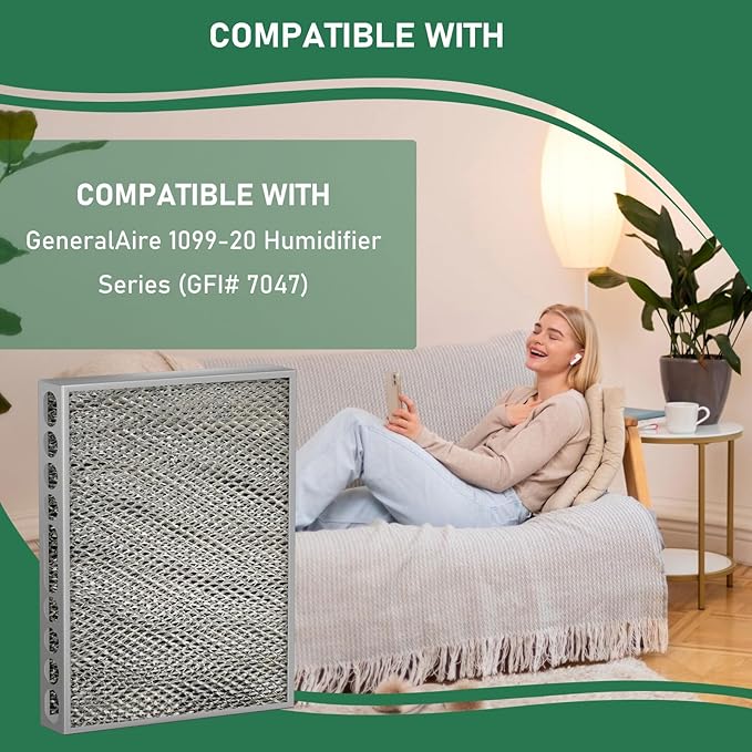Carmerny 1099-20 Evaporator Pad Humidifier Vapor Water Filter Compatible with GeneralAire 1099 Humidifier Series Humidifier Replacement Evaporator Pad Media Filter 1099-20 GF # 7047 2-Pack - Image 4