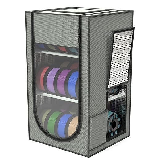 3D Printer Filament Storage Rack with Oxford Leather Cover, 3-Tier Moisture-Proof 3D Filament Storage Box, Bracket Can be Adjusted to Accommodate Various 3D Filament by Unknown