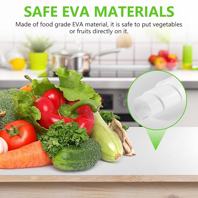 White Shelf Liners for Kitchen Cabinets Non Adhesive Drawer Liner for Bathroom Waterproof Refrigerator Liners for Shelves Fridge Plastic Mats Cabinet Cupboard Liner 17.5 x 78.7 Inches - Image 6