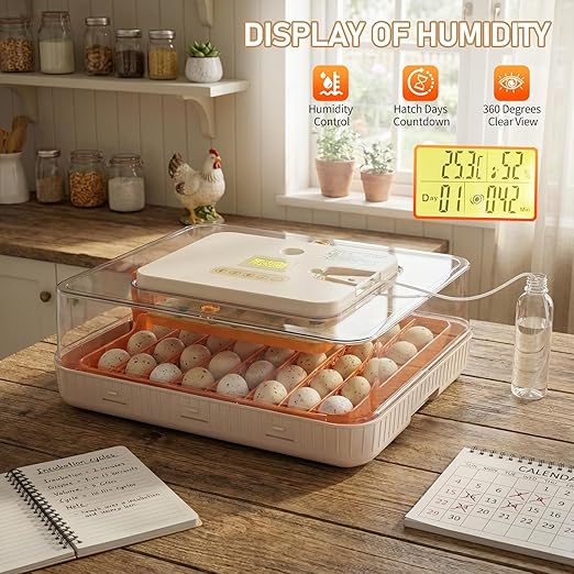 Winado Incubators for Hatching Eggs, 56 Egg Incubator with Automatic Egg Turning, Temperature & Humidity Control, Egg Candler, Automatic Water Filling and Day Counter for Eggs Hatching - Image 3