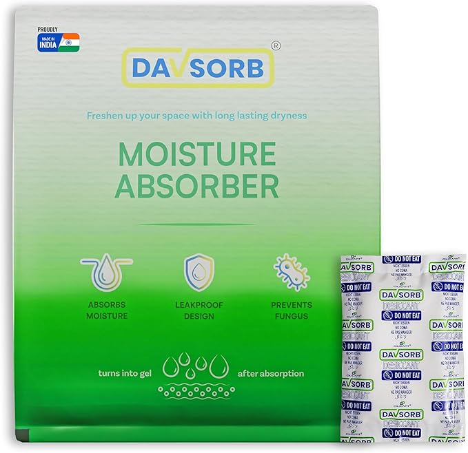 DAVSORB Dehumidifier Room Moisture Absorber - Jumbo Medium Pack of 15, 50g Each Sachet for Home, Electronic Items, Wardrobe & Shoe Racks | Fights Excess Moisture by CILICAnT