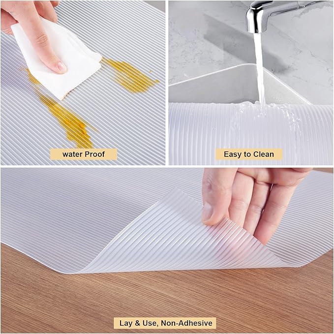 Thickened Shelf Liner, 16 in x 20 FEET Non-Slip Cabinet Liner, Washable Oil-Proof Contact Paper for Kitchen Drawer, Cabinet, Shelves, Refrigerator, Storage, Desks, Non Adhesive - Image 3