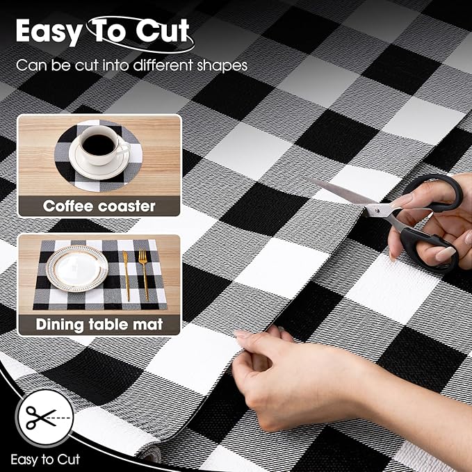Drawer and Shelf Liner, Non-Slip Kitchen Cabinet Liners Non-Adhesive Thick Strong Grip Waterproof Washable Mats Protect Dresser Shelves Cupboard Bathroom Cabinets, Buffalo Plaid, 12 in X 30 FT - Image 4