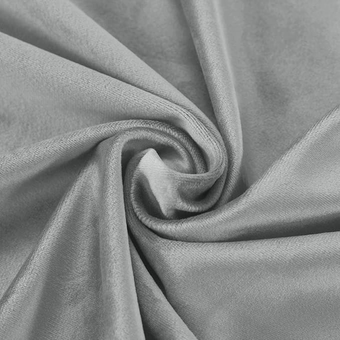 ChadMade Extra Wide Blackout Lined Premium Velvet Curtain Grey 120Wx96L Inch (1 Panel), Eyelet Grommet for Livingroom Bedroom Theater Studio, Leon Collection - Image 6