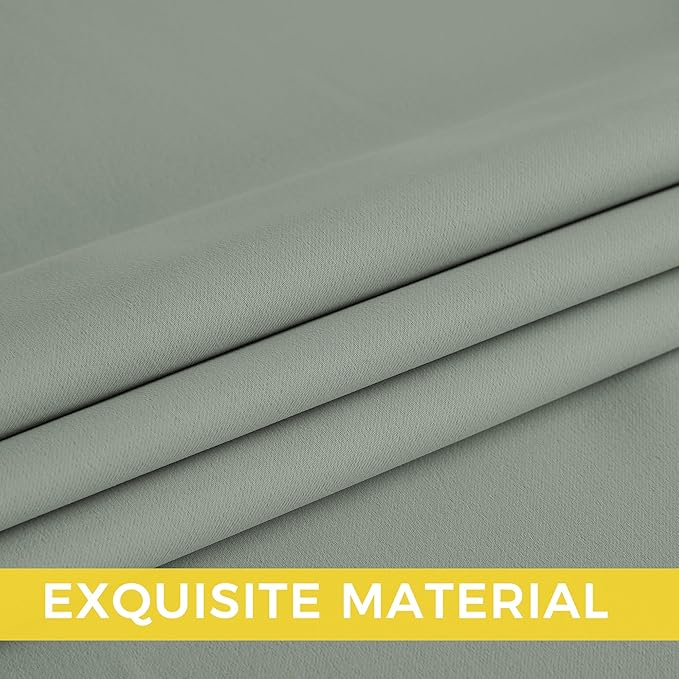 NICETOWN Room Darkening Draperies Curtains Panels, 2 Panels Sage Green W52 x L102 - Image 6