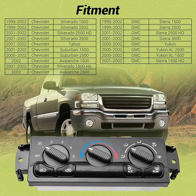 599-193 AC Climate Control Module Compatible with Select Chevrolet & GMC Air Conditioning Module Panel, HVAC Temperature Control Switch Unit, 599193 A/C Heater Climate Control Module - Image 3