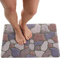 ENKOSI Loofah Non-Slip Shower and Bath Mat - Soft Cushioned Comfort - No Suction Cups for Smooth or Textured Tubs - Fast Draining - Safety for Bathroom, Family, Kids, and Elderly (24x16 Stone Path) by ENKOSI