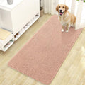 OLANLY Dog Door Mat for Muddy Paws 47x24, Absorbs Moisture and Dirt, Absorbent Non-Slip Washable Doormat, Quick Dry Chenille Mud Mat for Dogs, Entry Indoor Entryway Carpet for Inside Floor, Peach by OLANLY