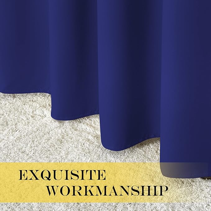 NICETOWN Blackout Curtains 63 inches Long for Living Room Bedroom, Grommet Thermal Insulated Room Divider Drape Window Treatment for Sliding Patio Door, W100 x L63, 1 Panel, Navy Blue - Image 5