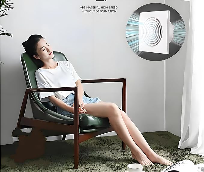 6 Inch Exhaust Fan Bathroom Exhaust Fan Damper ABS Waterproof Ventilation Fan for Kitchen Garage Bedroom Home Office Ceiling window & Wall Mount White - Image 3