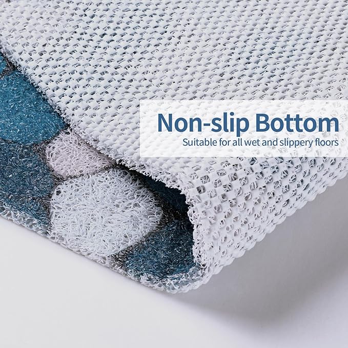 Hombys Non Slip Shower Mat - 27x27 in, Drain Hole, Secure, PVC Loofah, Boho Style - Image 5