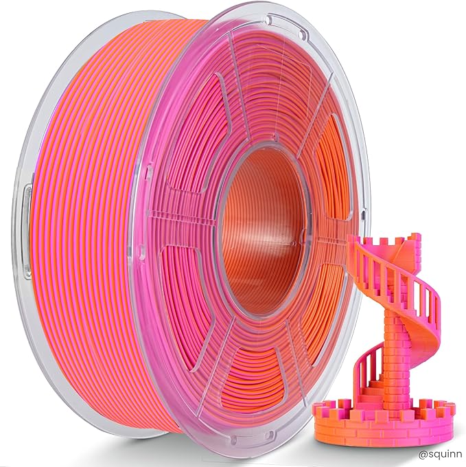 TECBEARS Dual Color PLA Filament 1.75mm, Matte PLA 3D Printer Filament, Dimensional Accuracy +/- 0.02 mm, 1KG Spool(2.2 lbs),PLA Matte Filament (Orange Red) by TECBEARS