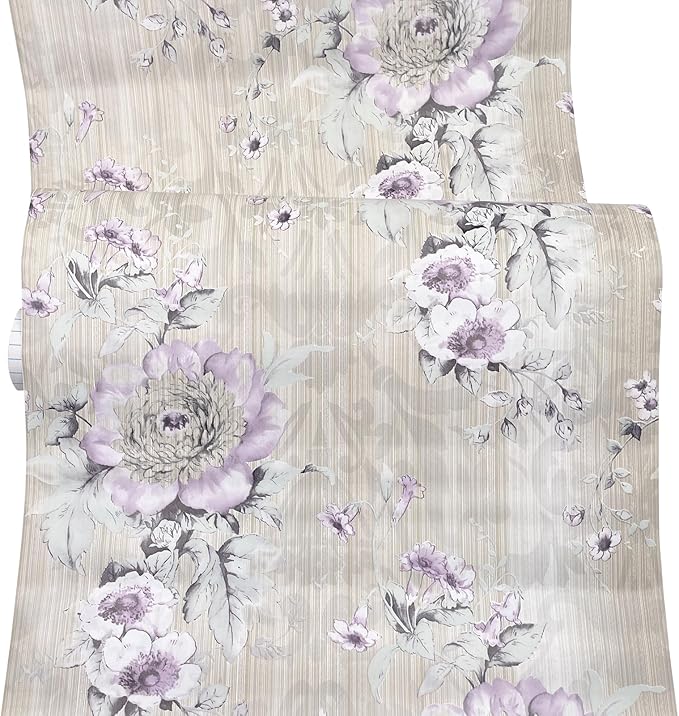 Yifely Vintage Purple Peony Self-Adhesive Kitchen Shelf Drawer Liner Moisture Proof PVC Mat 45x300cm - Image 9