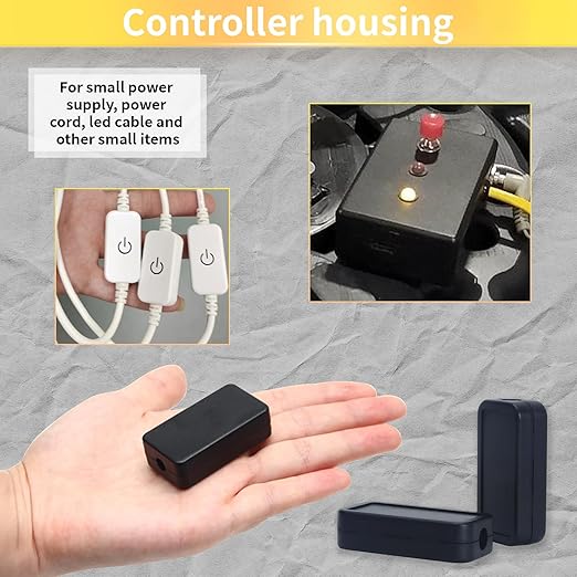 YXQ 40mmx20mmx11mm Power Project Enclose Case Junction Box Waterproof Small Engineering Wire Switch Plastic Black, 12-Pack - Image 5