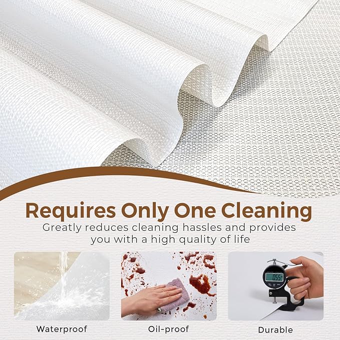 Coavas Extra Grip Thickened Shelf and Drawer Liner - Non-Adhesive Non-Slip Waterproof Mats for Kitchen Cabinets, Drawers, Shelves, Dresser & Cupboard, Easy Cut DIY (White, 12IN x 30FT) - Image 3