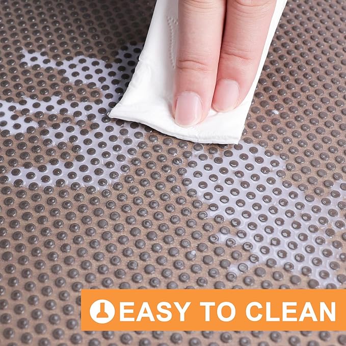 FLPMIX Kitchen Cabinet Drawer Liner: Clear Non-Adhesive Pantry Shelf Liner - Waterproof Easy to Cut Refrigerator Mat - Translucent Grey Bathroom Cupboard Liners for Shelves 15" x 240" - Image 5