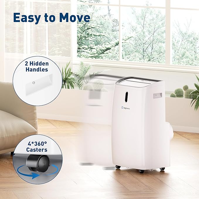 14,000 BTU Portable Air Conditioners Cool Up to 700 Sq.Ft, Portable AC Unit with WiFi & Remote/Sleep Mode/Auto Swing Fans, Cool, Heat, Dehumidifier & Fan 4 in 1 Air Conditioner for Room, Garage - Image 6