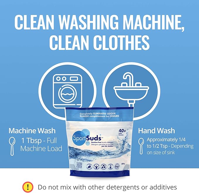 Sport Laundry Detergent, Odor Eliminator Technology, Laundry Soap for Workout Clothes and Everyday Use - Sport Suds 500grams - Image 5