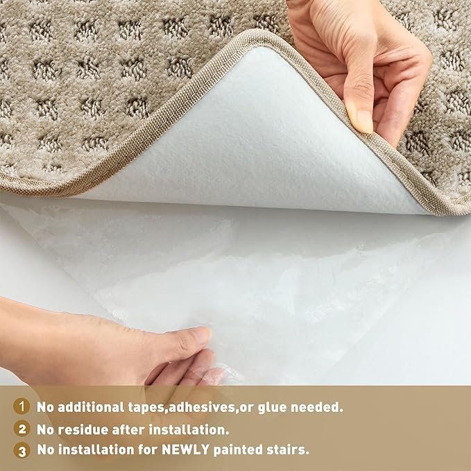 PURE ERA Carpet Stair Tread Landing Mat Tape Free Self Adhesive Non Slip Skid Resistant Indoor Doormat Area Rug Floor Mat for Kitchen Bathroom Workstations Washable 2' X 3' - Image 4