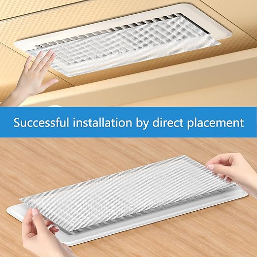 Hon&Guan Floor Vent Covers, Strong Magnetic Vent Mesh Air Vent Filters, 4.7x10.2'' PVC Floor Register Vent Screens for Home Floor/Wall/Ceiling Catch Debris Hair Dust (White, 6PCS) - Image 3