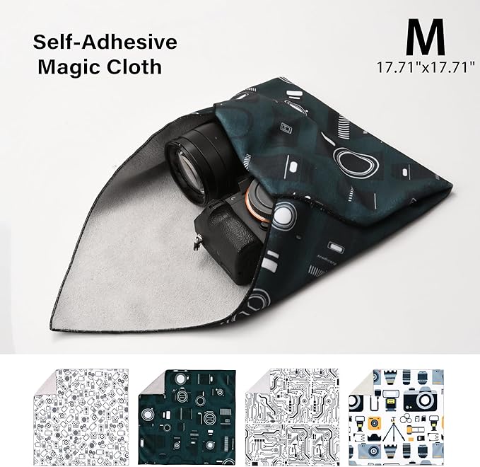Camera Wrap, Anti-Scratch Lens Protective Wrap pouche, Magic Self-Adhesive Cloth, Universal Storage Cloth for DSLR, Smartphones, Laptops, electronics,Cosmetic,whatever you need to protect - Image 2