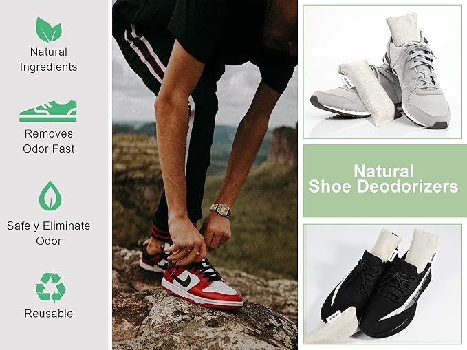 6 Pack Charcoal Shoe Deodorizer Bags, Shoe Smell Remover and Odor Eliminator,Bamboo Charcoal Air Purifying Bags, Activated Charcoal Odor Absorber for Gym Bag, Car, Pet, Closet - Image 5