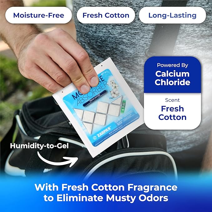Moisture Absorber Sachets Fresh Cotton 1.4 oz/40g - Remove Excess Moisture In Air & Odor - Desiccant Dehumidifier for Closet, Drawer, Safe, Storage - Dampness & Humidity Control - Set of 15 - Image 5