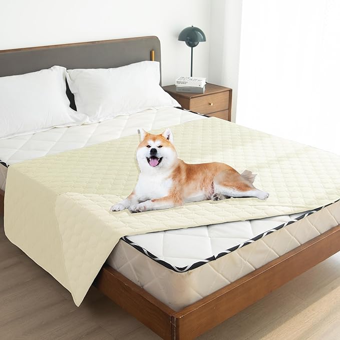 gogobunny 100% Double-Sided Waterproof Dog Bed Cover Pet Blanket Sofa Couch Furniture Protector for Puppy Large Dog Cat, Reversible (68x82 Inch (Pack of 1), Dark Cream/Light Cream) - Image 6