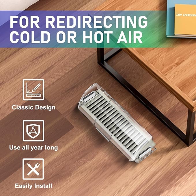 Adjustable Air Vent Deflectors, 4 Pack Widen Magnetic Heat and Vent Deflector for Home Floor, Sidewall, Ceiling Registers - Image 6
