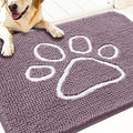 OLANLY Dog Door Mat for Muddy Paws 30x20, Paw Print Design, Absorbs Moisture and Dirt, Absorbent Non-Slip Washable Doormat, Quick Dry Chenille Mud Mat, Entry Indoor Entryway Carpet, Deep Plum by OLANLY