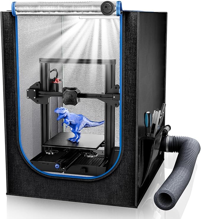 3D Printer Enclosure with Ventilation Kit, LED Light,Thermo-Hygrometer, Premium Fireproof Dustproof Tent Constant Temperature Protective Cover for Creality Ender 3 V3 SE/KE/Ender 3/3 Pro/3V2/3S1/Neo by YOOPAI