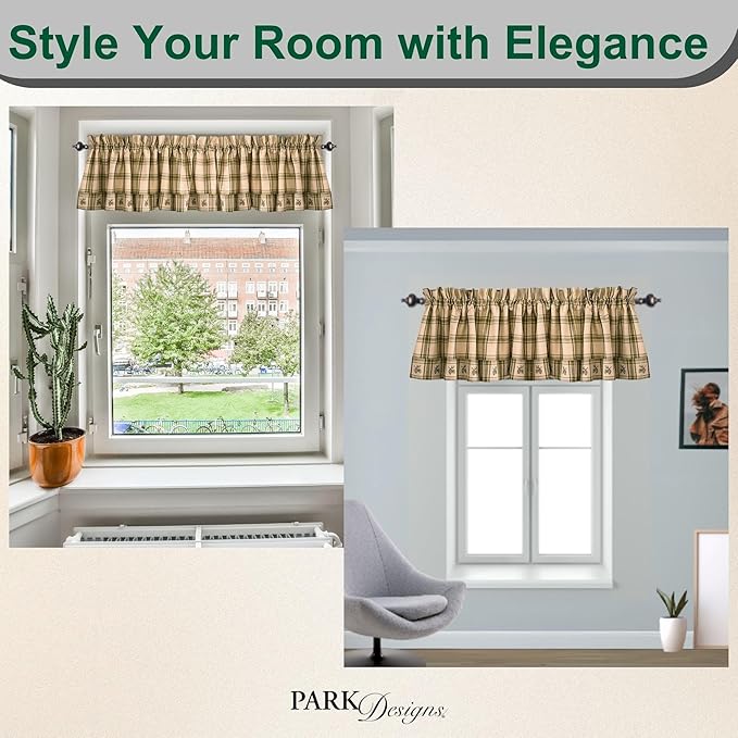 Park Designs Farmhouse Kitchen Valances for Windows - Plaid Pine Lodge | Fall Decor Window Valance Curtains | Plaid Curtain Valances for Windows | Boho Living Rooms & Bathrooms | 72" x 14" - Image 5