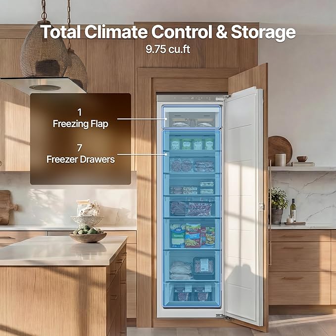Ca'Lefort Panel Ready Refrigerator, Built-in All Freezer Panel-Ready Fridge, Perfect for Modern Kitchens, 8 Freezer Spaces, 9.75 cu.ft (Panel Not Included) - Image 5
