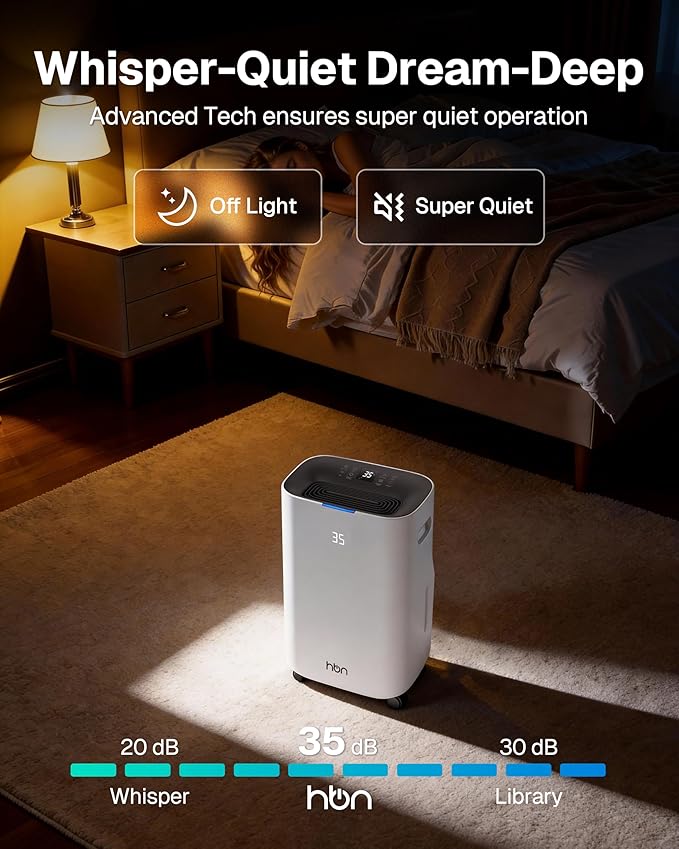 4500 Sq.Ft Dehumidifier for Basement and Large Rooms Max 80 Pint/Day Dehumidifiers with Drain Hose Smart Humidity Control 1.71Gallon Water Tank 24h Timer for Home, Bedroom, RV, Bathroom, - Image 7