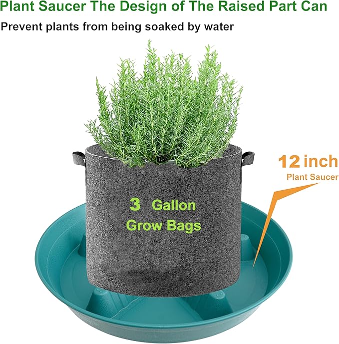 4 Pack Plant Saucer 12 inch, 8 10 14 17 inch, Plant Stand Plastic Plant Saucers for Indoors Outdoor, Heavy Duty Flower Saucers for Potted Plants, Pot Saucers for Plants, Grow Bags Saucers - Image 5